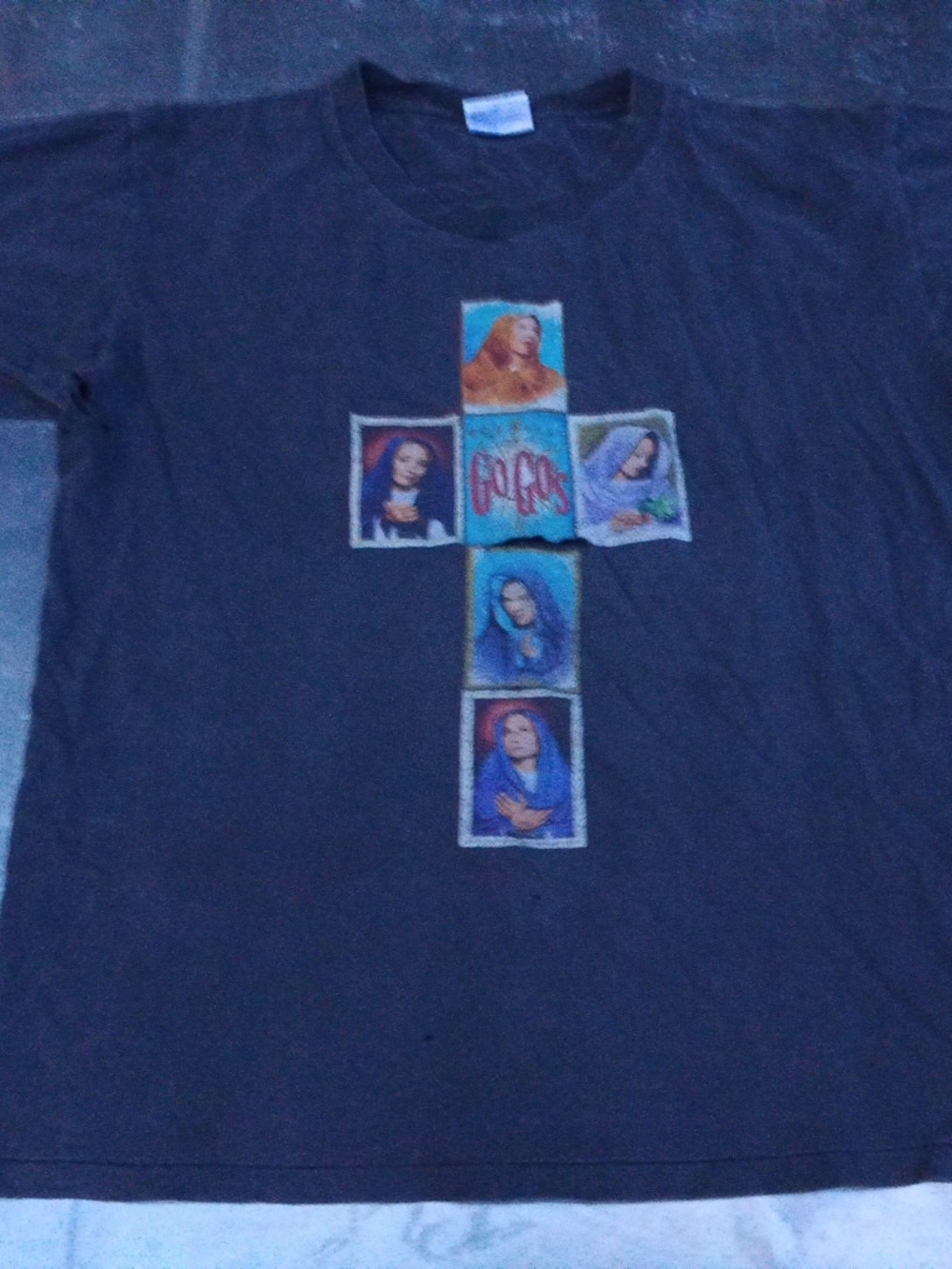 Distressed Fader Vintage Go-gos God Bless The Gogos Tour T Shirt Size L